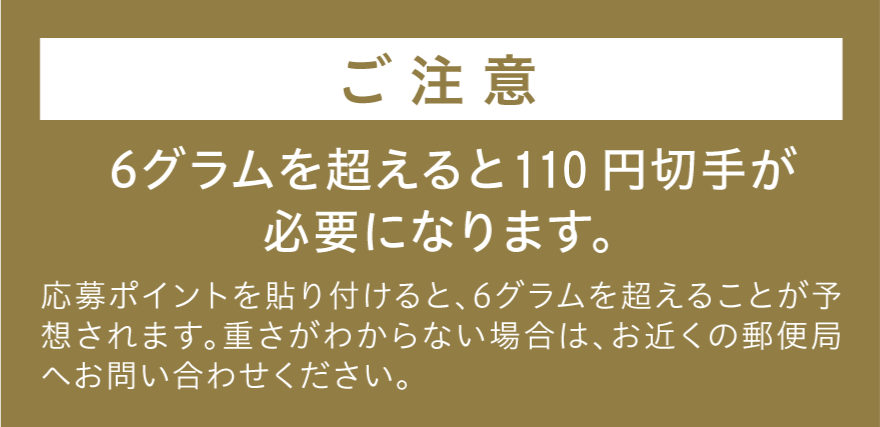 6グラムを超えると110円切手が必要になります。